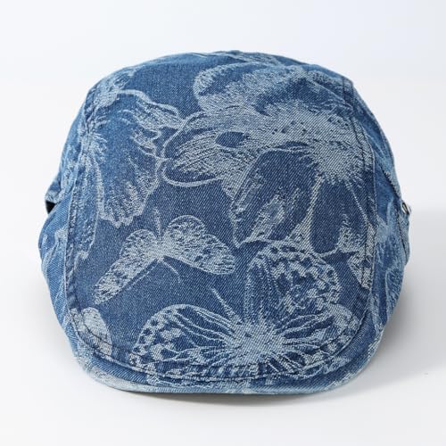 Image of Quanhaigou Men's Cotton Flat Ivy Gatsby Newsboy Driving Hat Adjustable Irish Cabbie Ivy Driving Hunting Cap