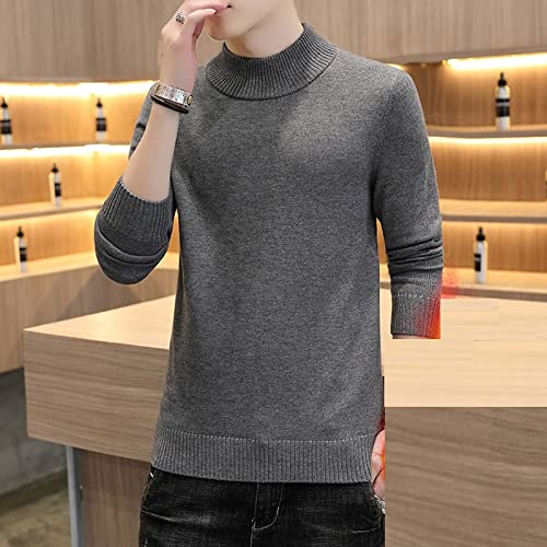 Pull col roulé homme hiver contre le froid avec doublure molleton