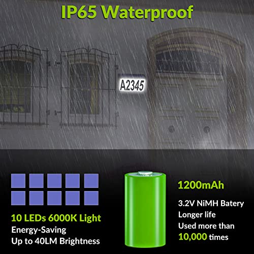 Bawoo Solar House Numbers Light, House Numbers Sign Plaque Address Numbers For Houses Led Illuminated Outdoor Address Plaque Waterproof Lighted Up For Home Yard Street, 28*18.3*3.2Cm #TOP2