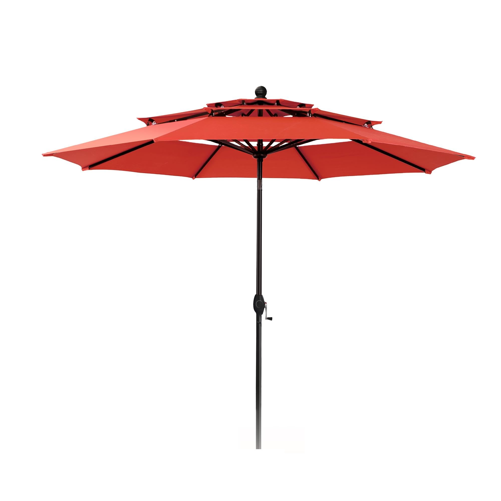 PHI VILLA Sonnenschirm Balkon Groß 300cm Balkonschirm Garten Terrasse Gartenschirm mit Kurbel UV Schutz Parasol Windfest