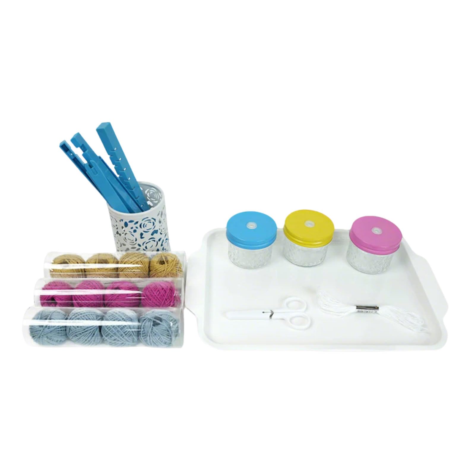 Montessori Kinder Mini Webstuhl-Set - DIY Handstrickspielzeug mit Garn & Werkzeugen Praktisches Lebens-Set Pädagogisches Bastelset