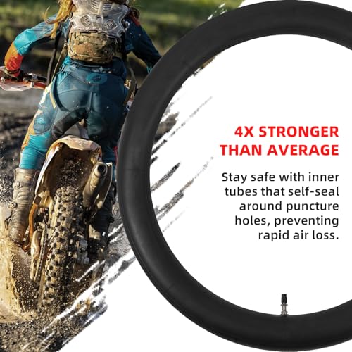 Image of AR-PRO (2-Pack) 2.75 /3.00-19 inch Heavy Duty Dirt Bike Inner Tubes with TR4 Valve Stem for 70 /100-19, 80 /100-19 19 inch Dirt Pit Tires, Compatible with Surron, Talaria, Segway, UltraBee and More