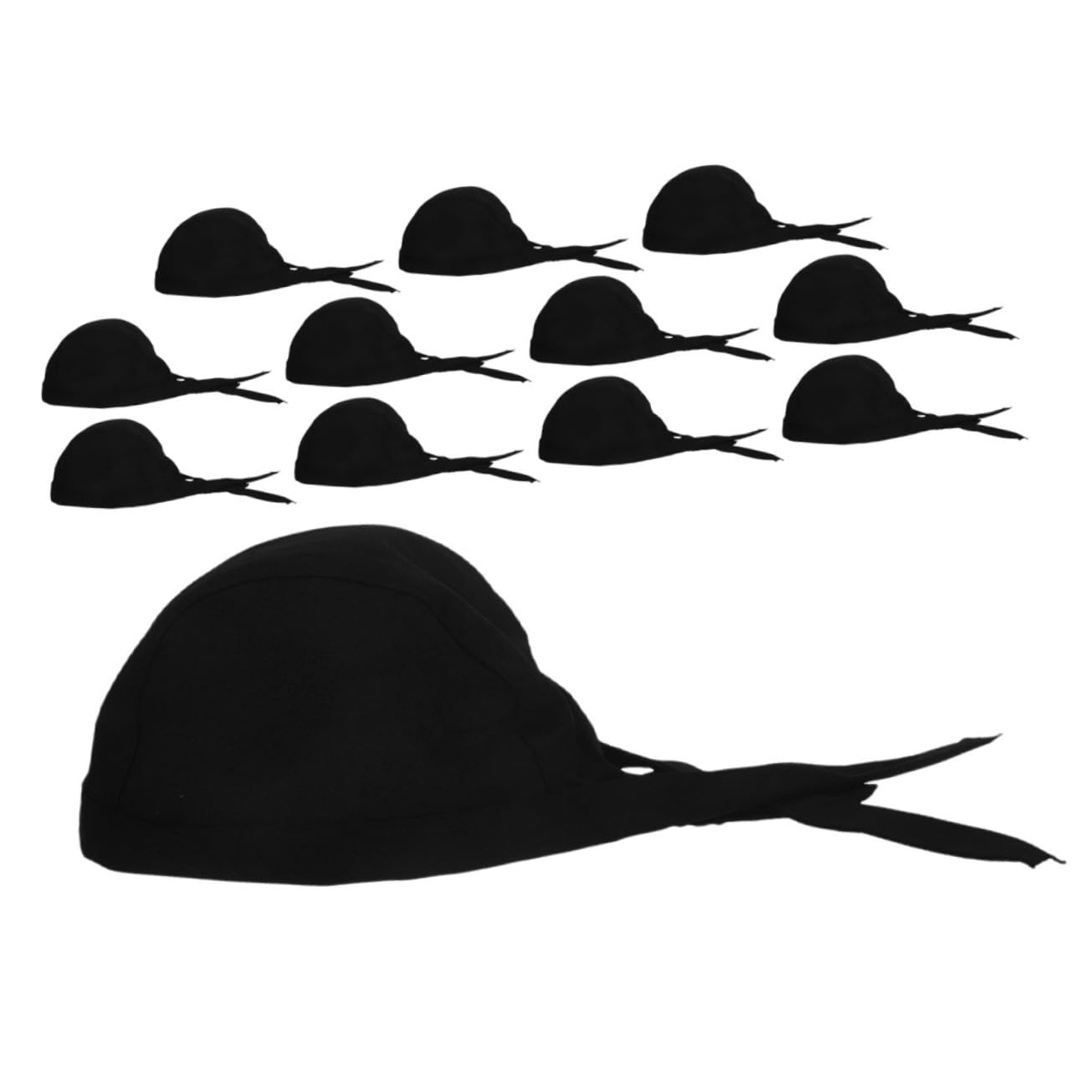 Cappello da Cuoco con Laccio, Regolabile, Unisex, Nero, 12 Pezzi