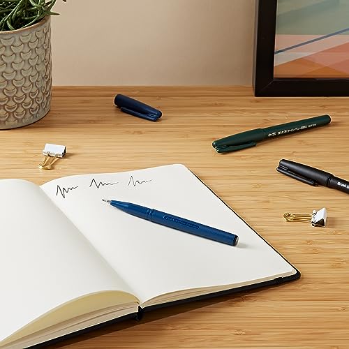 Pentel XSESP15/3 Brush Sign Pen - Pigment Black Ink Edition Calligraphy Pen with Flexible Brush Tip, Blister Card with 3 Line Widths - Image 4