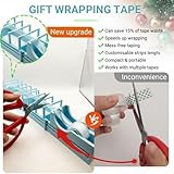 Tape Dispenser for Gift Wrapping, 18 Strip Cellotape Dispenser, Portable Foldable Double Roll Tape Cutter, Blade-Free Design for Standard, Washi & Double-Sided Tapes - Image 7