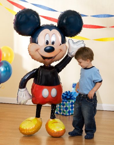 Anagram Disney Mickey 52" Airwalker Jumbo Balloon - Black, Mickey Mouse, Cartoon - 1 Count, Unisex, Birthday, Rubber, 52 Inches, Airwalker - Children, Families, Disney Fans
