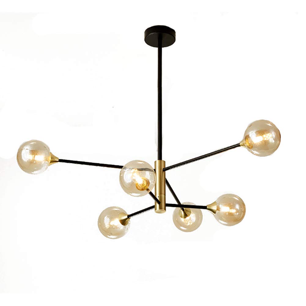 Magische Bohnen Kronleuchter Sputnik Kronleuchter Modernen Gold Deckenleuchte Mid Century Pendelleuchte Kronleuchter Zu Schlafzimmer Wohnzimmer,Nordische Moleküllampe-Cognac 6 kopf