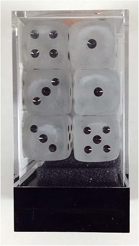 DND - Juego de dados Chessex D&D de 0.631 pulgadas, juego de dados poliédricos de plástico transparente esmerilado y negro, dados de mazmorras y
