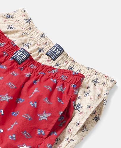 Image of Jockey UB08 Boy's Super Combed Mercerized Cotton Woven Fabric Printed Boxer Shorts with Side Pockets (Pack of 2)
