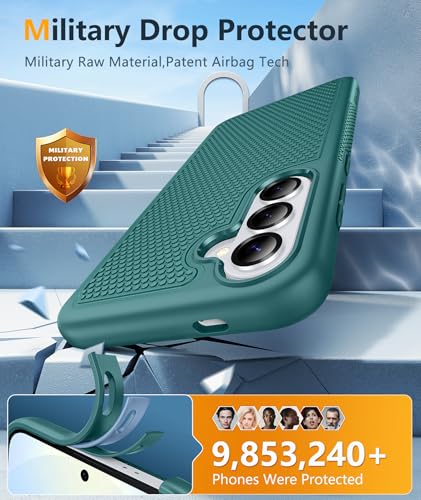 Image of FNTCASE for Samsung Galaxy S26 Plus Case: Military Grade Drop Protection, 14ft Drop Tested, Screen Protector Included, Anti-Slip Anti-Fingerprint Dual Layer Shockproof Phone Case Cover (Green)