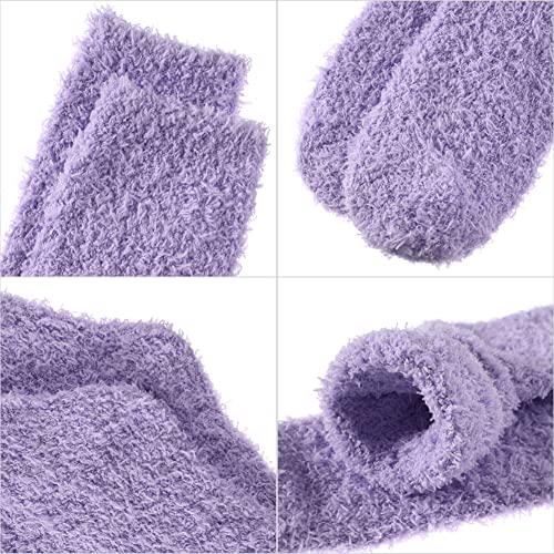 Image of MQELONG Womens Super Soft Fuzzy Cozy Home Sleeping Socks Microfiber Winter Warm Slipper Socks