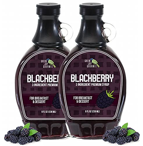 Image of Green Jay Gourmet Blackberry Syrup - 3 Ingredient Fruit Syrup - 2 x 8 Oz