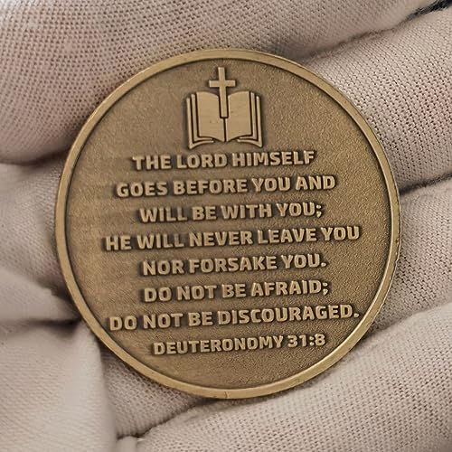 rooted in christ the lord is my rock my fortress my deliverer faith-based christian challenge coin bible verse gift single coin