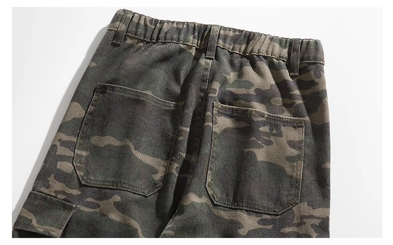 Camouflage Cargo Jeans Men's Spring Autumn American Loose Straight Casual Long Pants 7
