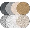 MEFAN 8 Inch Trivets for Hot Dishs 8 Set Cotton Thread Weave Trivets for Hot Pans Potholders Large Coasters Hot Pads Hot Mats to Protect Desktop Countertop Kitchen Essentials Mixed Color