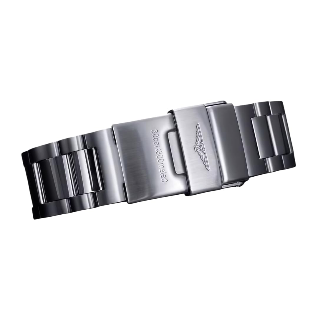 Cinturino Orologio Acciaio Inossidabile Bracciale Metallo Ricambio 21mm Attacco Curvo Oyster Maglie per Longines Conquest - 21mm