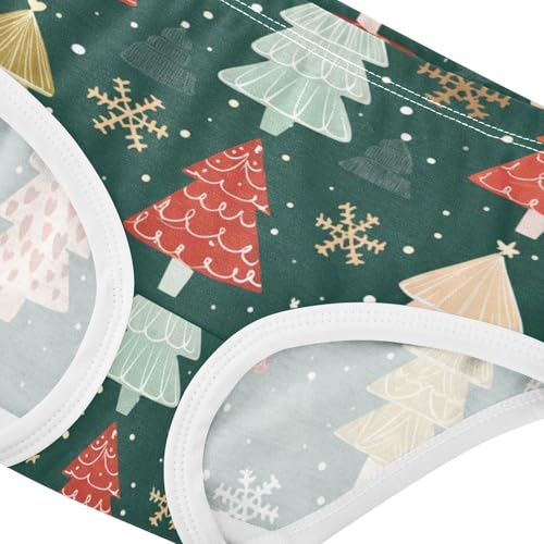 Cotton Toddler Underwear Custom Colorful Christmas Trees Green Girl Panties Cute Cartoon Underpants Briefs 2t4