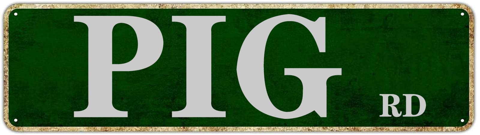 Pig Road Retro Tin Signs Aluminum Metal Sign Gift for Home Kitchen Restaurants Garden Wall Barn Door Hanging Decor 4x16 Inch