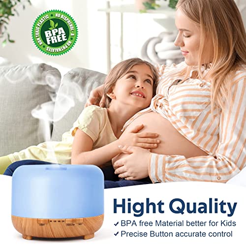 Moisturnt Diffuser Essential Oil Humidifier: 500Ml Ultrasonic Aromatherapy Air Vaporizer Remote Control For Large Room Aroma Water Diffusers Timer For Bedroom Home Office #TOP4