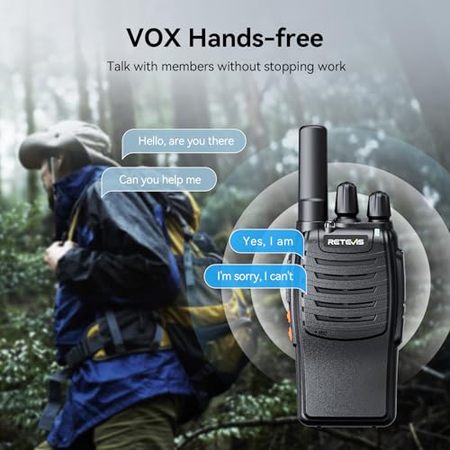 Retevis H-777 Walkie Talkies Rechargeable, 2 Way Radios Long Range, Portable FRS Two-Way Radios, Short Antenna, LED Flashlight, for Adults Family Outdoor (3 Pack) - Image 4
