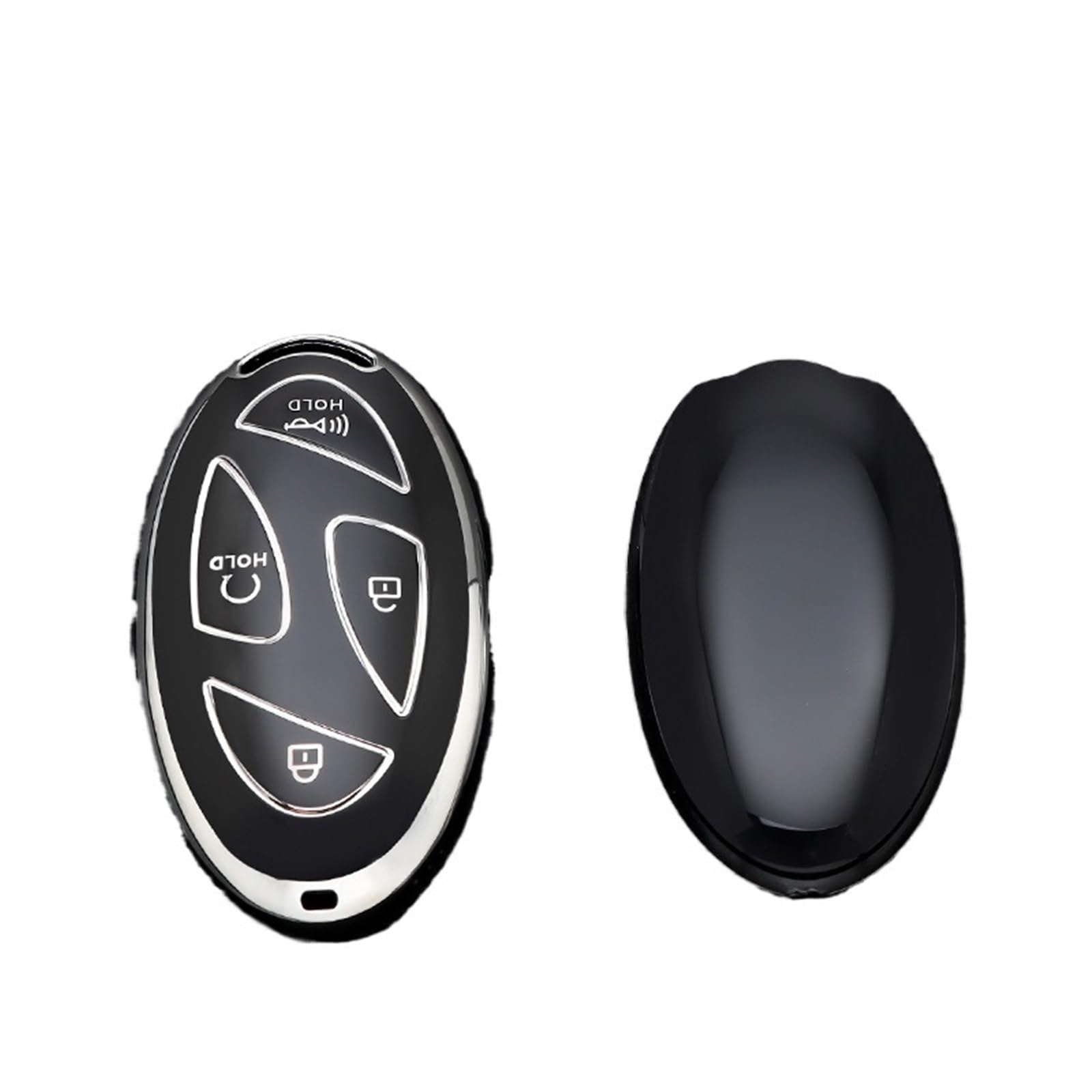 ontto Cover portachiavi per auto per Honda Civic Accord Odyssey HRV CRV Fibra City Freed Jazz 2016 2017 Pilot Remote Key Case Plastica Key Holder portachiavi accessori 3 pulsanti Nero A2
