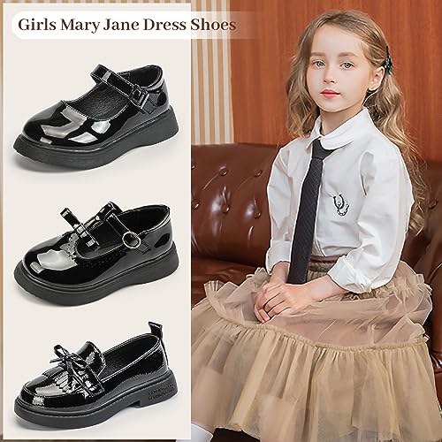 Oamico Toddler Girls Dress Shoes Loafers School Uniform Mary Jane Flats Thick Non-Slip Sole Casual Shoe (Toddler/Little Kids)2