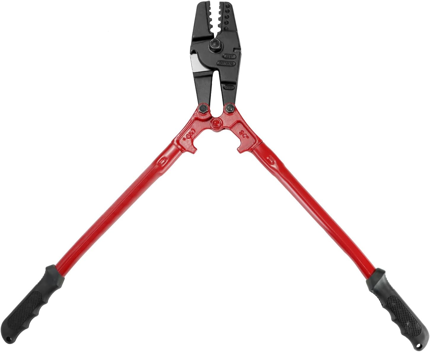 QWORK Hand Swager Crimper 24 Inch - Wire Rope Crimping Tool, 5 Cavity 1/16 3/32 1/8 5/32 3/16 Swaging Tool