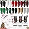 JODSONE Christmas Gel Nail Polish Set 10 Colors with Black White Glitter Red & Green Silver Gel Nail Polish DIY Salon for Women Girls Home Winter Gift