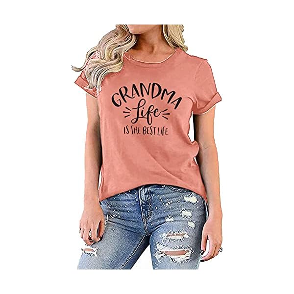 Womens-Grandma-Life-is-The-Best-Life-T-Shirt-Funny-Letter-Print-Blessed-Nana-Gift-Shirts-Short-Sleeve-Tops-Tee Womens Grandma Life is The Best Life T Shirt Funny Letter Print Blessed Nana Gift Shirts Short Sleeve Tops Tee Orange