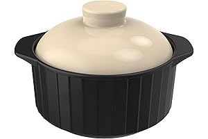 Casserole Dish with Lid – Premium 4 QT Clay Pot for Cooking...