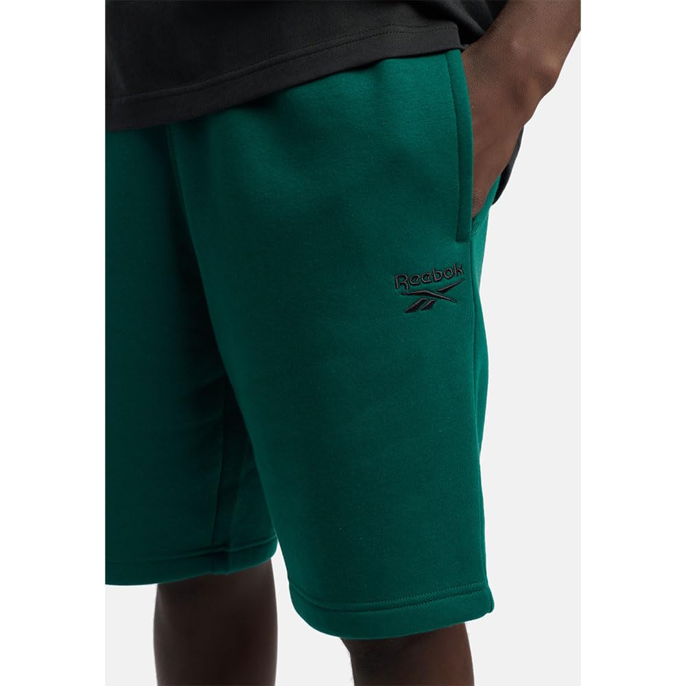 Reebok Identity SMALL Logo Fleece Short, Collegiate Green, M