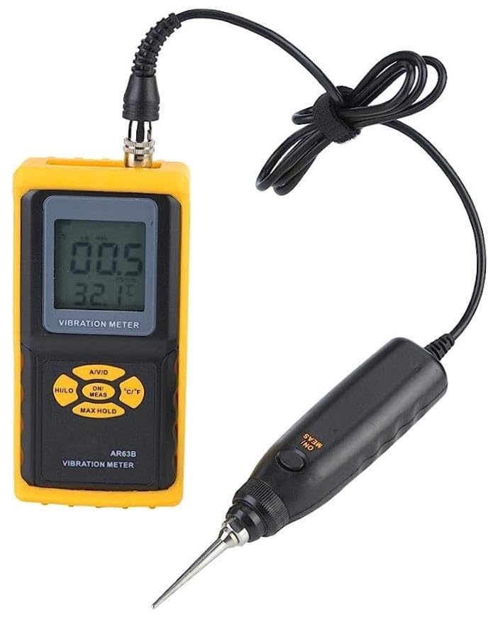 Analizzatore di vibrazioni portatile AR63B - Misuratore del sensore di vibrazione ad alta precisione for test precisi - Tester vibrometro versatile for prestazioni migliorate nelle applicazioni indust
