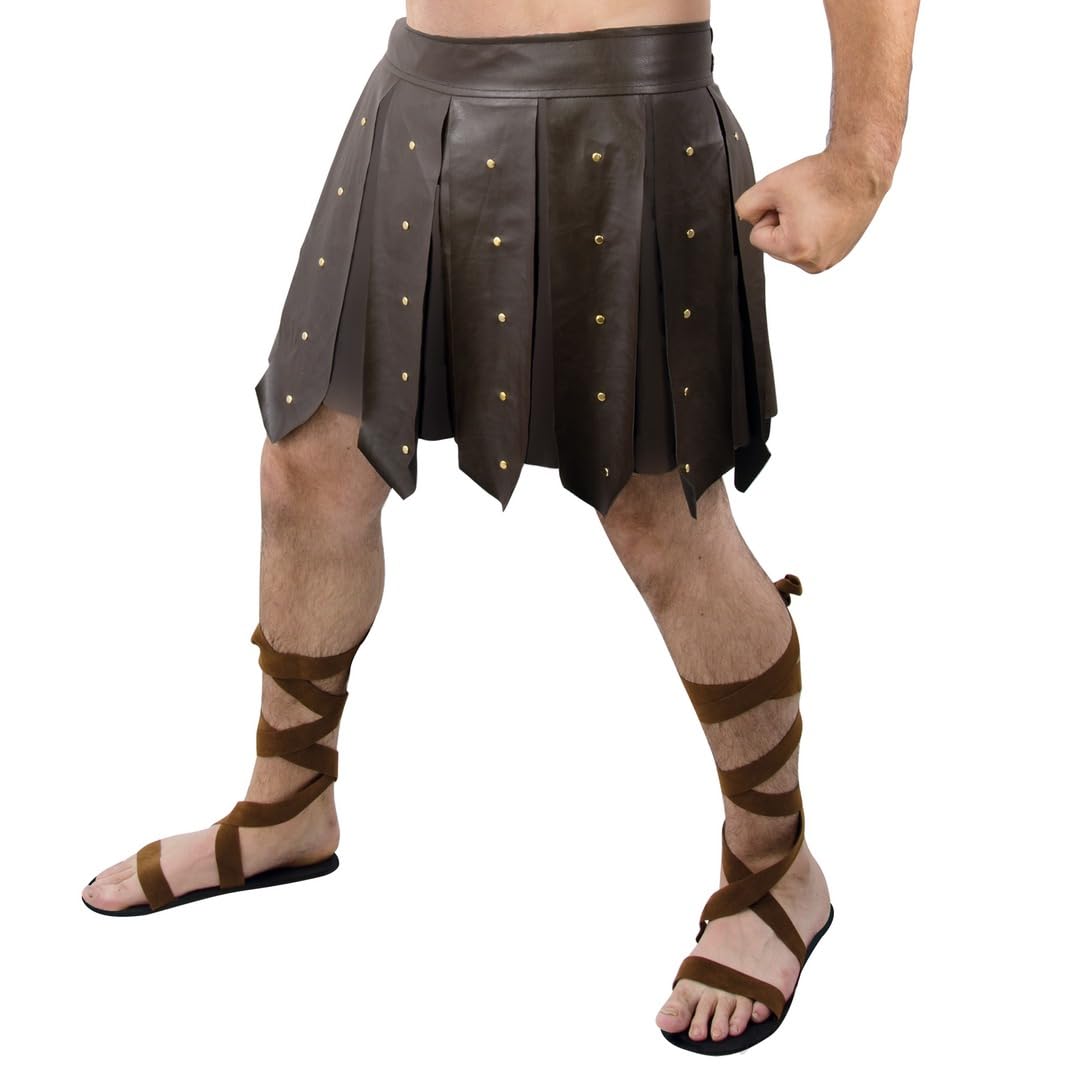 P'tit Clown - 15434 - Jupe de Gladiateur - Taille Unique - Idéal pour Déguisement Carnaval, Halloween, Soirée à Thème, Cosplay, Spectacle, Accessoire de Gladiateur Antique