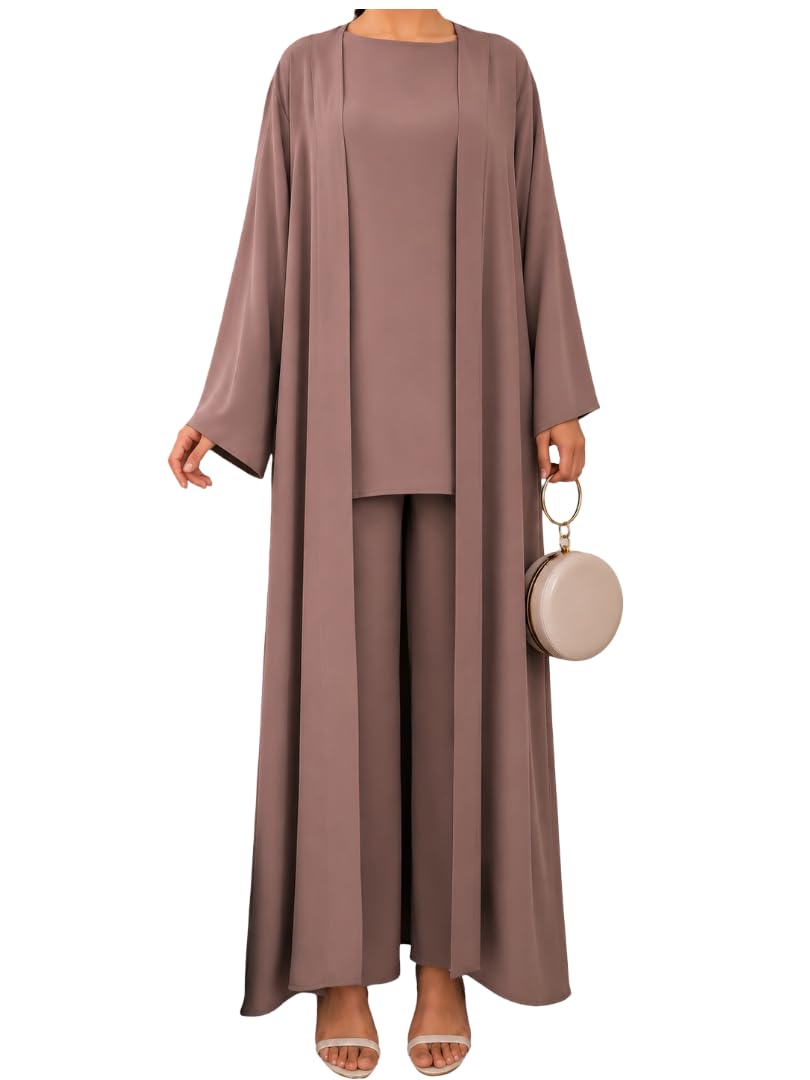 Women's Premium Heavy Seltos 3 Piece Coat Set | Modest Wear with Long Coat, Inner & Pant | Elegant Winter Outfit | Formal Casual | 2 Side Pocket Pant-picture-22