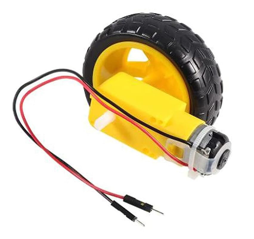 ERH India (1 Pair) DC Bo Motor with Wheel Set DC Electric Dual Shaft Motor Wire attached Tire Wheel 3-6V Dual Shaft Gear Motor Magnetic Gearbox Engine for Smart Car and DIY Kits with Wheel rubber (B0C9PZM679) Amazon Price History, Amazon Price Tracker