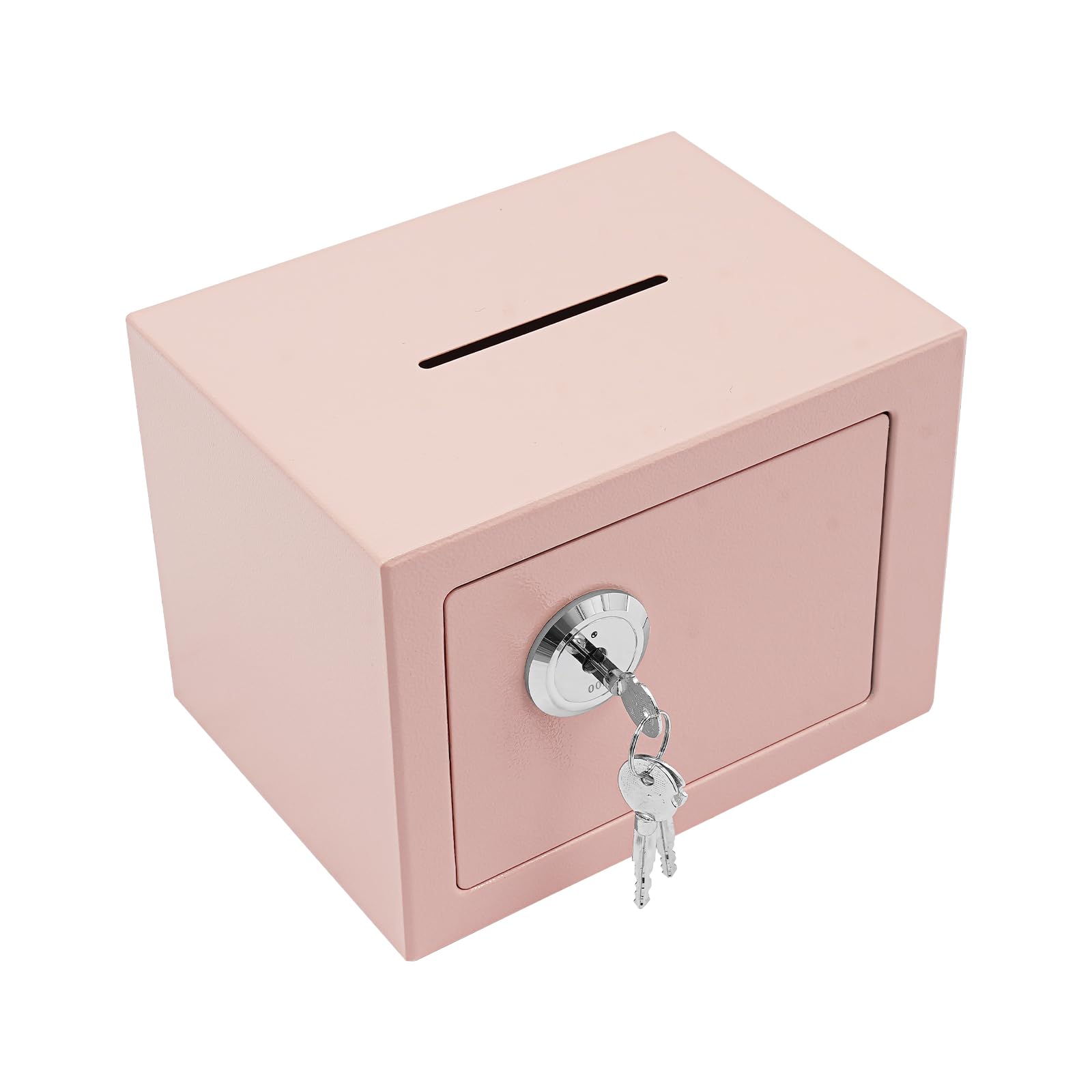 Safe Tresor Klein - Möbeltresor mit Schlüssel Safe Geldschrank 23x17x17cm feuerfest für Schmuck, Bargeld, Wertsachen, Münze (Rosa)