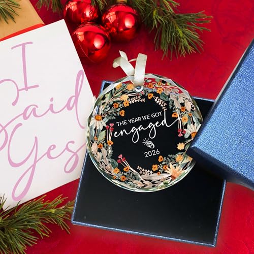 Engagement Gifts for Couples 2026, Glass Engagement Ornament 2026 - The Year We Got Engaged Ornament for Daughter, Newly Engaged Gifts for Couple Friend, for Fiance, Bride to Be - Image 5
