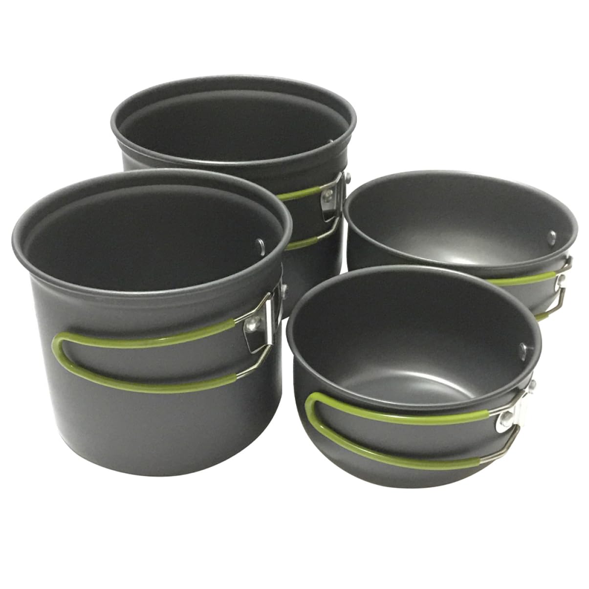 Happyyami 1Set Portable Outdoor Cooking Utensils Cookware Kit for People Durable Camping Pots and Pans for Hiking Picnics and Backyard Bbqs