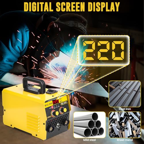 Tuelaly 220V 140A Gasless MIG Welder Machine, 3 in 1 MIG/Stick Welding/Lift TIG Portable Welding Kit, with LED Digital Display, Masque, Brush, Cables & Accessories, Best for Welding Beginners 4 Tuelaly 220V 140A Gasless MIG Welder Machine, 3 in 1 MIG/Stick Welding/Lift TIG Portable Welding Kit, with LED Digital Display, Masque, Brush, Cables & Accessories, Best for Welding Beginners - Image 4