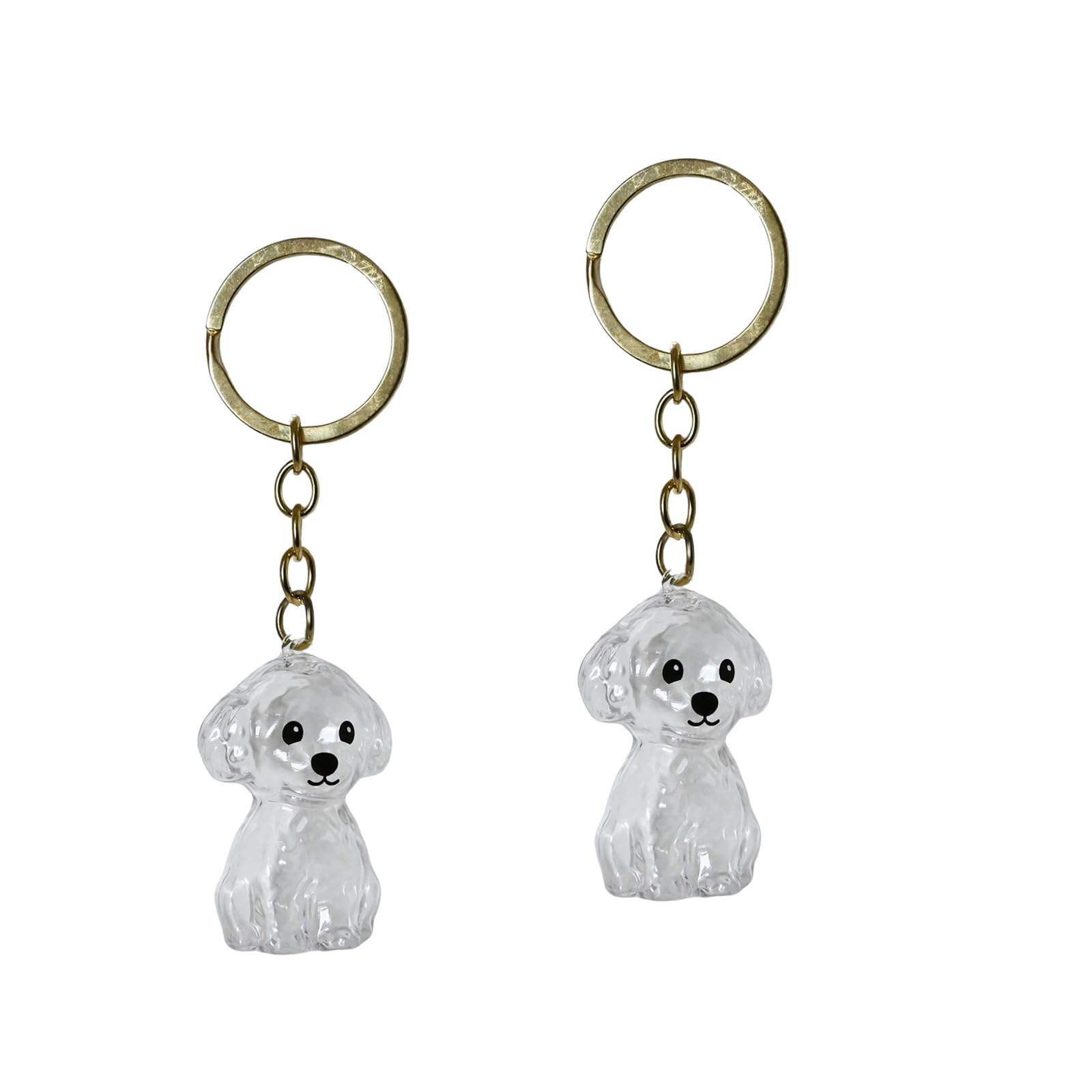 2PCS Transparent Dog-Shaped Hair Collector Keychain,Pet Hair Storage Keepsake Capsule Pendant,Dog Lover Memorial Charm for Bags, Keys, Backpacks_Poodle