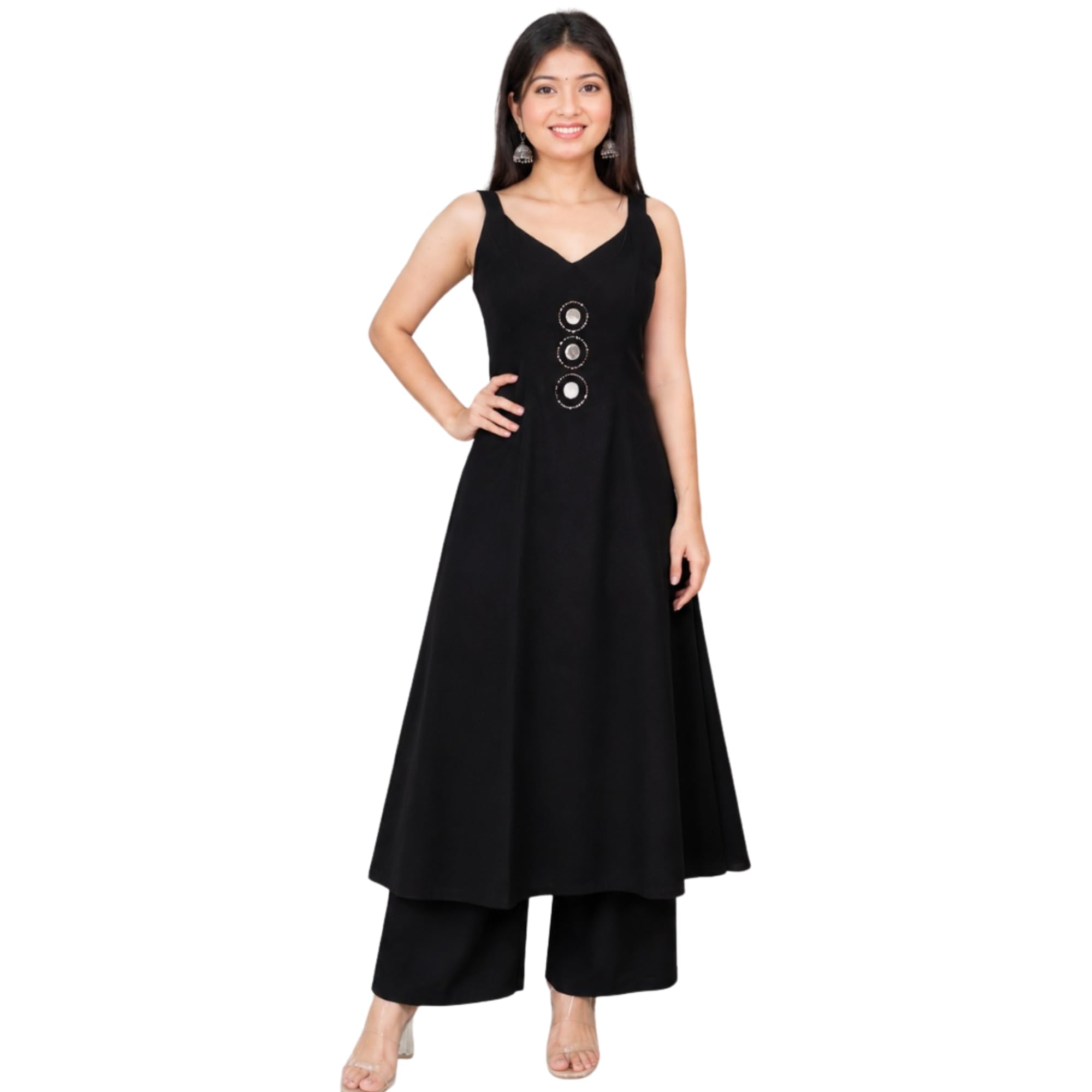 Women's Cotton 2 Piece Co-Ord Set | Sleeveless Solid Top with Palazzo Pants | Casual & Daily Wear Outfit (IN, Alpha, M)-picture-21