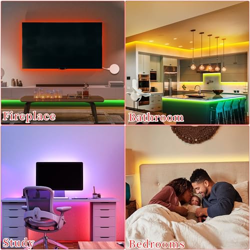 Qzyl 25FT LED STRIP LIGHTS Led Lights For Bedroom, 25Ft Rgb Led Strip Lights With 44 Keys Ir Remote, Smart Led Light Strip With Adhesive Backing Adjustable Brightness App Control For Bedroom Party Decoration thumb #5