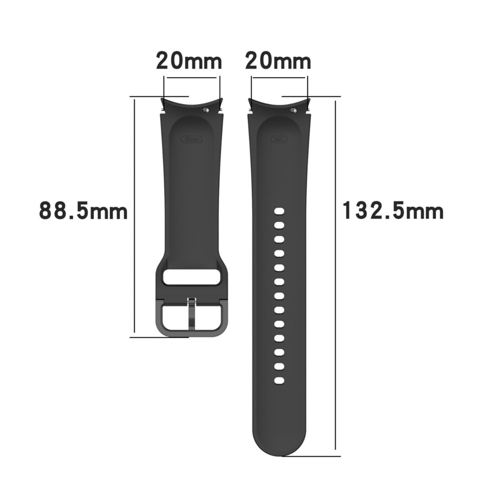Lot de 6 bracelets de sport en silicone souple pour Galaxy Watch 4 5 6 40 mm 44 mm 43 mm 47 mm Watch 6 Classic 43/47 mm
