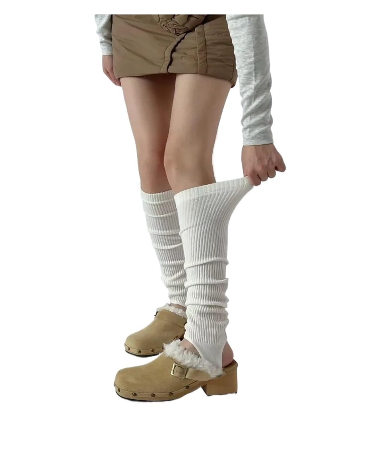 Womens Leg Warmers Open Toe Slimming Long Boot Socks For Yoga Ballet Dance Winter Slouchy Heel Ankle Footed