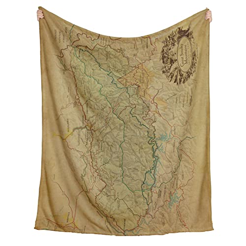 McGovern Outdoor Great Smoky Mountains National Park Map Plush Blanket