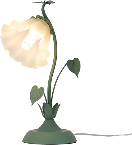 Miniatura 10 de Eapmic Moderna lámpara de noche con vitrales de flores, lámparas de lectura para mesita de noche, luces de escritorio, una luz, 16.92 pulgadas de