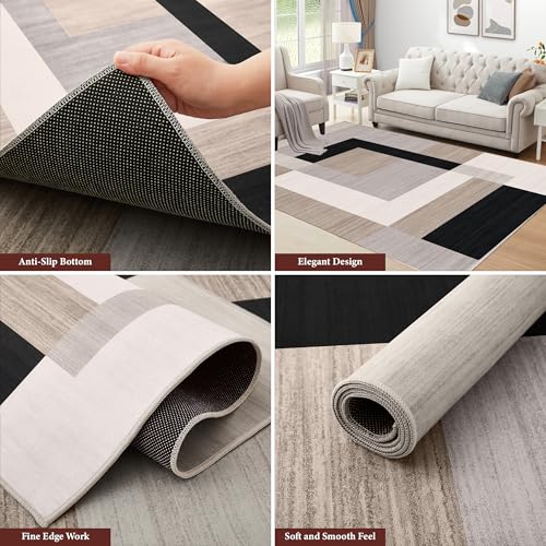 MOONLIGHT20015 Rugs Living Room Small 60x110 cm – Geometric Style Area Rugs for Bedroom - Non Slip Modern Printed Carpet Bedside Rug, Milo - Cosy Home Interiors MOONLIGHT20015 Rugs Living Room Small 60x110 cm – Geometric Style Area Rugs for Bedroom - Non Slip Modern Printed Carpet Bedside Rug, Milo - Image 4