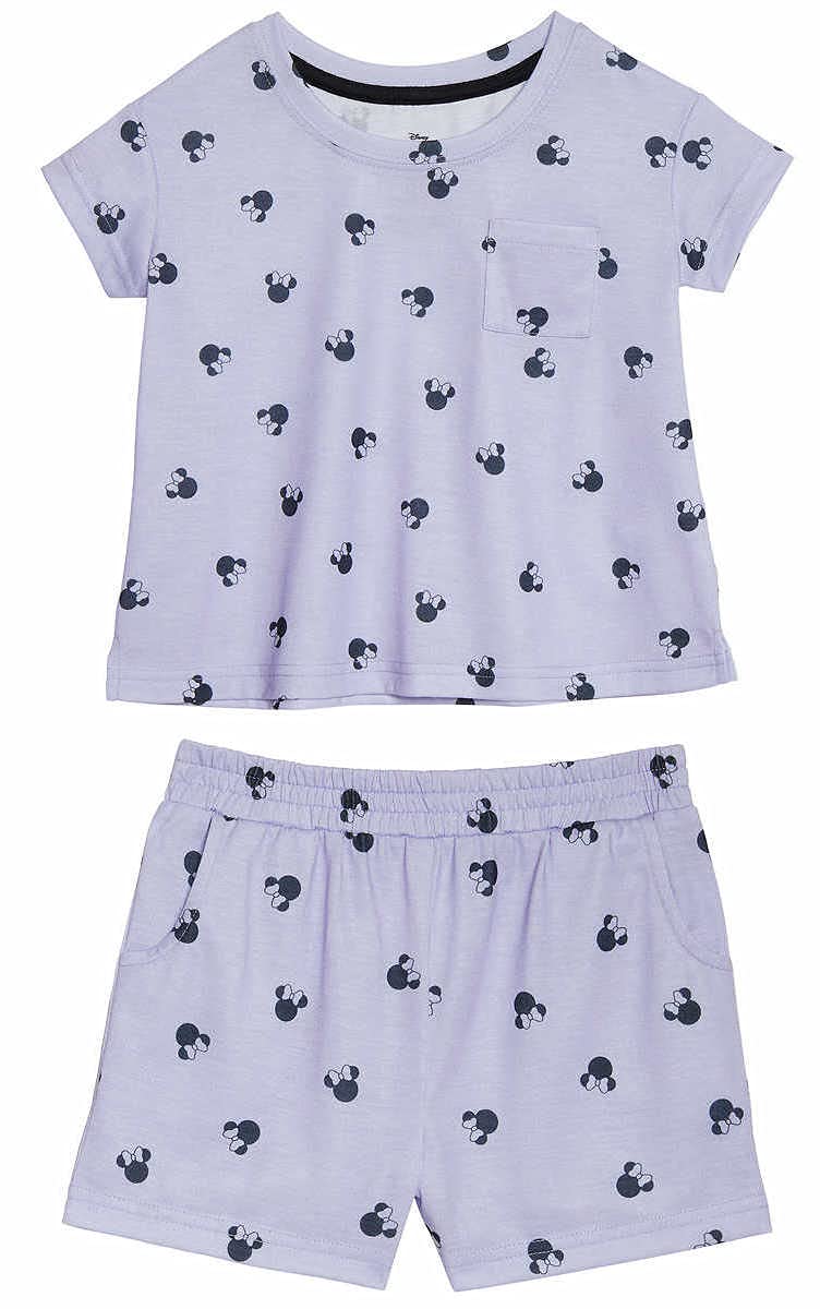Disney Kids 2-Piece Pajama Shorts Set (Purple, 2T, 2_years)