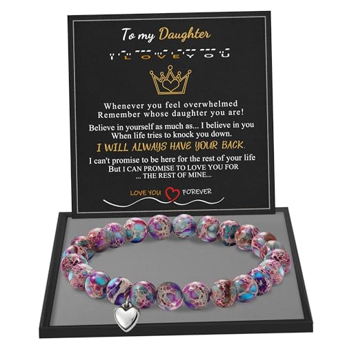 Stocking Stuffers for Teens, Christmas Gifts for Mom from Daughter Beaded Bracelets for Women Teen Girl Gifts Adjustable Charm Link Bead Birthday Graduation Gift for Her Girlfriend Sister
