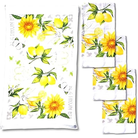 Lobyn Value Packs 4 Stück saugfähige leichte Küchentücher 15 x 25 cm Baumwoll-Poly-Mischgewebe Cover